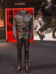 Elvis Presley Black Leather 68 Comeback Suit At The 02 Exhibition London Elvis 68 Comeback Special Elvis Jumpsuits Elvis Costume