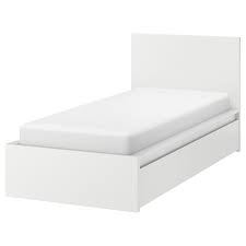 Malm Rama Lozka Z 2 Pojemnikami Bialy Luroy 120x200 Cm Kup Tutaj Ikea High Bed Frame Malm Bed Frame Malm Bed