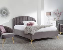Grey can become the main accent color for the bedroom and the bed frame can match other elements in the room. Petal Plush Grey Double Ottoman Bed Frame