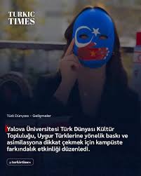 🇹🇷Yalova Üniversitesi Türk Dünyası Kültür Topluluğu, Uygur Türklerine yönelik baskı ve asimilasyona dikkat çekmek için kampüste farkındalık etkinliği düzenledi., @yalovaturkdunyasikulturkulubu 👏