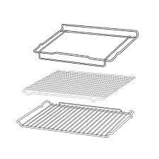 With the rack in its closed position; 0327001362 Shelf Rack Pack Electrolux Oven Buy Online