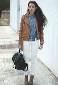 14 Ways To Wear Your Brown Jacket Pretty Designs Brown Leather Jacket Outfit Brown Jacket Outfit Leather Jacket Outfit Spring