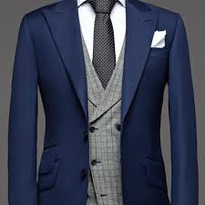 Ein blauer anzug sollte zur standard garderobe eines jeden mannes gehören. Herren Anzug 3 Teilig Blauer Anzug Mit Weste