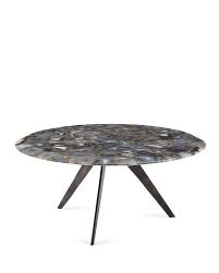 Celeste's faux agate top is absolutely glamorous in rippling tones bursting from the center of its circular top mimicking a cut geode, while a shining gold tripod base makes celeste irresistible to those with an eye for artistry. Round Agate Iron Coffee Table