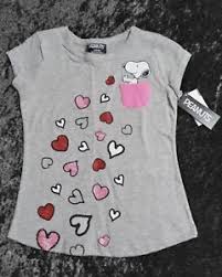 Details About Valentines Day Snoopy Pocket Youth Girls T Shirt Size Small Large Or Xlarge