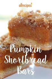 Pumpkin Shortbread Bars Recipe Pumpkin Recipes Shortbread Bars Dessert Recipes