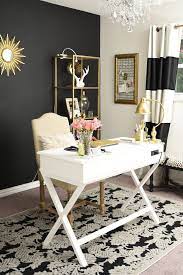 Black White And Gold Glam And Feminine Home Office Feminiehomeoffice Feminine Home Offices Home Office Decor Home Office Design
