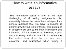 How To Write An Informative Essay Informative Essay Informational Writing Essay Examples