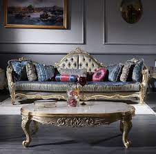 Wohnzimmer modern und antik polstermbel fr das wohnzimmer. Casa Padrino Luxus Barock Wohnzimmer Set 1 Chesterfield Sofa Dunkelblau Antik Gold 1 Couchtisch Weiss Antik Gold Wohnzimmermobel Barockmobel