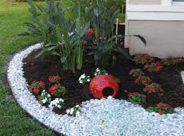 Snow White Marble Landscaping With Rocks Rock Flower Beds Rock Garden Design