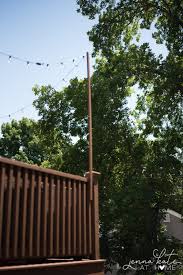 We wanted our poles to be at least 8' tall to allow for the lights to swag and hang down without hitting our taller friends in the head. How To Hang String Lights 10 Different Ways Jessica Welling Interiors