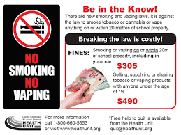As of 2014 vaping has made incredible headwind & is accepted in the majority of establishments. Smoking Vaping Leeds Grenville And Lanark District Health Unit