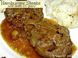 Hamburger Steak With Onions Gravy Hamburger Steak Onion Gravy Juicy Hamburgers