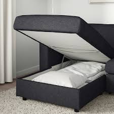 Vimle كنبة سرير 3 مقاعد مع أريكة طويلة Tallmyra أسود رمادي Ikea