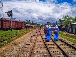 Noapara Railway Station Noapar Jashore Bangladesh July 27 2019 Long Rail Line People And Two Girls With Railway Station Stock Images Free Stock Photos