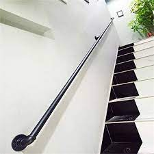 Handrail Black Metal Wrought Iron With Wall Brackets Handrails For Staircases Exterior Outdoor Steps Or Handrail Metal Stair Railing Metal Handrails For Stairs
