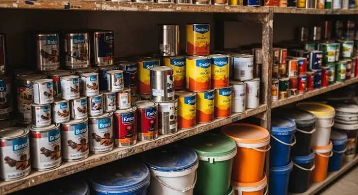 Gamme de peintures professionnelles en bidons — types de peinture sur le marché marocain