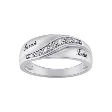 Personalized Sterling Silver Mens Diamond Accent Name Wedding Band Diamondjewellery Sterling Silver Mens Diamond White Diamond Jewelry