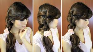 Gone are those days when women preferred symmetric hairstyles. Fancy Loop Ponytail Hairstyle For Medium Long Hair Tutorial Via Youtube Ponytail Hairstyles Easy Hair Styles Side Ponytail Hairstyles