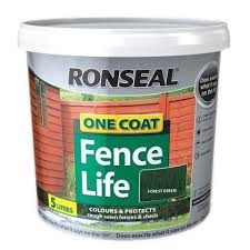 Ronseal One Coat Fence Life Forest Green 5l Tudor Black Fence Cedar Fence