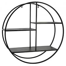 Mais l'etagere murale design blanche montrera également toutes ces qualités dans une chambre en surplombant un lit par exemple. Etagere Murale Ronde En Metal Noir Cdiscount Maison