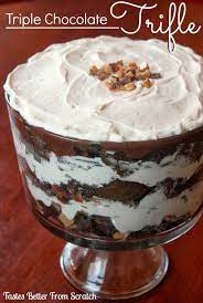 Triple Chocolate Trifle Recipe Trifle Recipe Desserts Chocolate Trifle