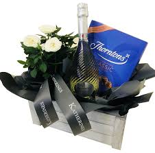 Do take note of our special offers like discounted flowers, free chocolates and other optional extras like a birthday cake, a colourful balloon and many more to transform any flower delivery into a. Large White Prosecco Hamper Katherine S Florists