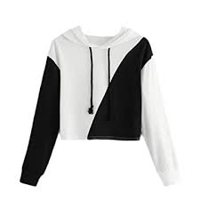 Feitong Womens Jumper Patchwork Colorblock Long Sleeve