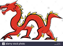 Umrisse Zeichnen Drachen Stock Vektorgrafik Alamy