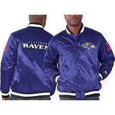 Men S Baltimore Ravens Starter Purple Genuine Satin Jacket Satin Jackets Jackets New York Jets