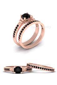 Black Onyx Wedding Ring Set Heart Base Engagement Ring Set For Her Onyx Engagement Ring Black Diamond Wedding Bands Wedding Ring Bands Set