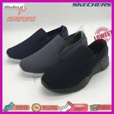 Soft woven canvas fabric upper in a slip on casual comfort loafer moc with stitching and overlay accents. Nopilspria Skechers Men S Skechers Shoes Sketcher Skecher Fit Equa 3 0 Su Originallll Shopee Malaysia
