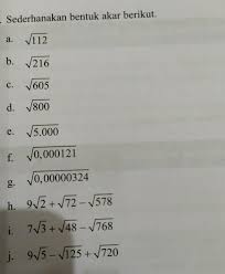Maybe you would like to learn more about one of these? Sederhanakan Bentuk Akar Berikut Matematika Kelas 9 K13 Halaman 49 1 4 Brainly Co Id