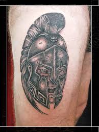 Sticking with the greek theme, we often see this tattoo coupled with an image of a spartan helmet, spear or shield. Santorini Tattoo Barbarossa Spartan Helmet By Kreolla On Deviantart