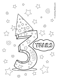 3 Years Birthday Coloring Pages For Kids Printables Coloring Birthday Cards Birthday Coloring Pages Happy Birthday Coloring Pages