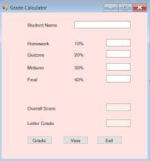For example, in my classes the exercise and projects are given different weights toward your final grade. Final Grade Calculator Vbforums