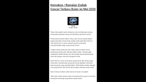 Bulan berada di pisces, pada posisi 29 derajat, 05 menit. Ramalan Zodiak Cancer Mei 2020 Bulan Ini Terbaru Youtube