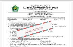 Contoh Soal Semester Genap Aqidah Akhlak Kelas 7 Mts Tanggal Agama Membaca