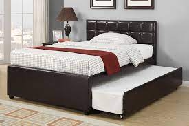 Full Size Faux Leather Trundle Bed Espresso Trundle Bed Frame Twin Trundle Bed Frame Full Bed With Trundle