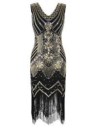 Prettyguide Women 1920s Dress V Neck Beaded Sequin Deco