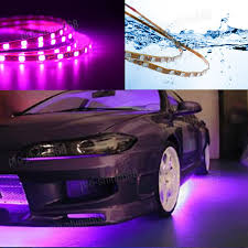 4pcs Pink Purple Led Strip Under Car Underglow Underbody System Neon Light Kit T Ebay