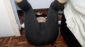 Fat Ass Whore gets Turned on While Working out Wets Her Pants and Cums  after Touching Her Pussy