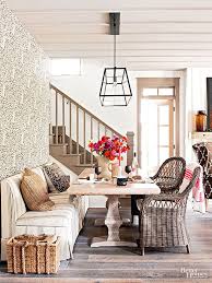 In this dining room, the warm wood of the chairs pick up some of the warmer streaks in the wood floor and blend seamlessly with the warm grains of the birch dining table. Mix And Match Dining Room Chairs Better Homes Gardens