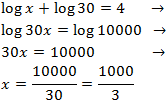 We Resolve The Logarithmic Equation Log X Log 30 4 Studying Math Learning Math Systems Of Equations