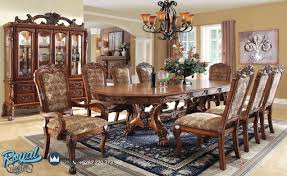 Desain Meja Makan Kayu Jati Ukir Jepara Natural Eropa Terbaru Royal Furniture Indonesia Di 2020 Meja Makan Kayu Jati Desain