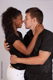 Black woman and white man, interracial couple Stock Photo | Adobe Stock