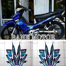 Yang sedang cari inspirasi modifikasi jupiter z warna hitam yuk merapat. Striping Jupiter Z Burhan Tahun 2008 2009 Hitam Biru Lazada Indonesia