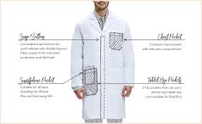 dr james unisex lab coat classic fit 100 cotton white 39 inch length