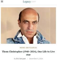 RIP to Thom Christopher, one of the great soap opera villains.