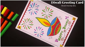 This idea will be so easy to make. Happy Diwali Greeting Card Drawing Handmade Greetings Card For Diwali 2019 Diy Diwali Gifts Youtube